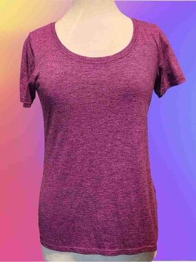 Women's Scoop Neck Short Sleeve Top - Heather Plum